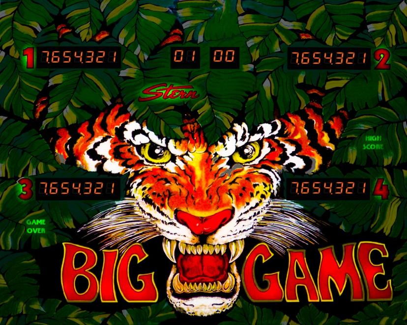 Big Game backglass