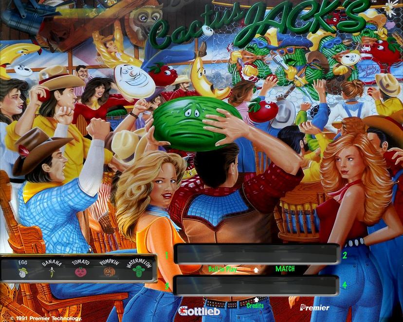 Cactus Jack's backglass