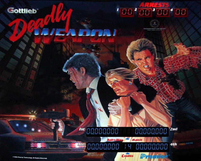 Deadly Weapon backglass