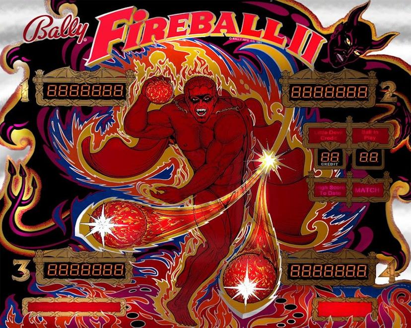 Fireball II backglass