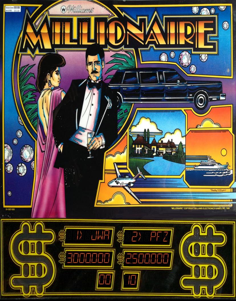 Millionaire backglass