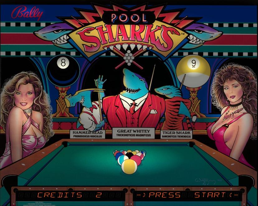 Pool Sharks backglass