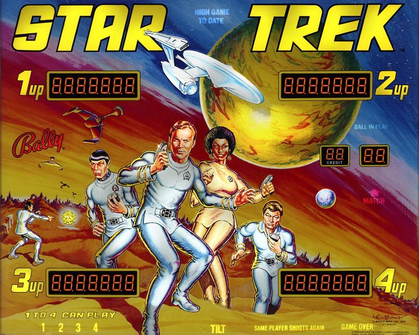 Star Trek (Bally) backglass