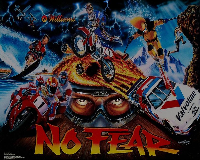 No Fear' Dangerous Sports backglass